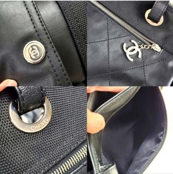 Chanel Large Tote Quilted Canvas Black Pouch - Picture 13 of 16